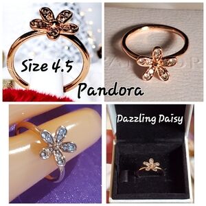Pandora Rose Gold Daisy Ring with Sparkling Accents